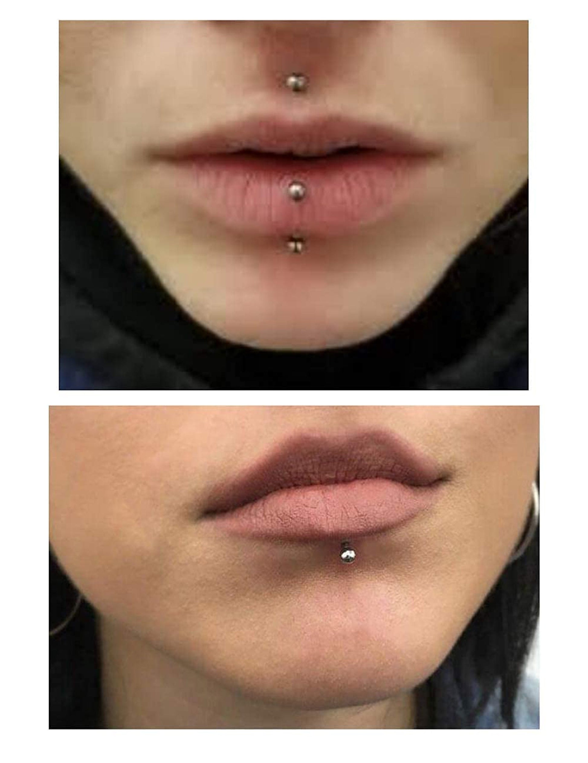 Titanium Spike Labret Stud, Lip Piercing - Internally Threaded Flat Back 16G 14G Lip Labret - Combination Piercing