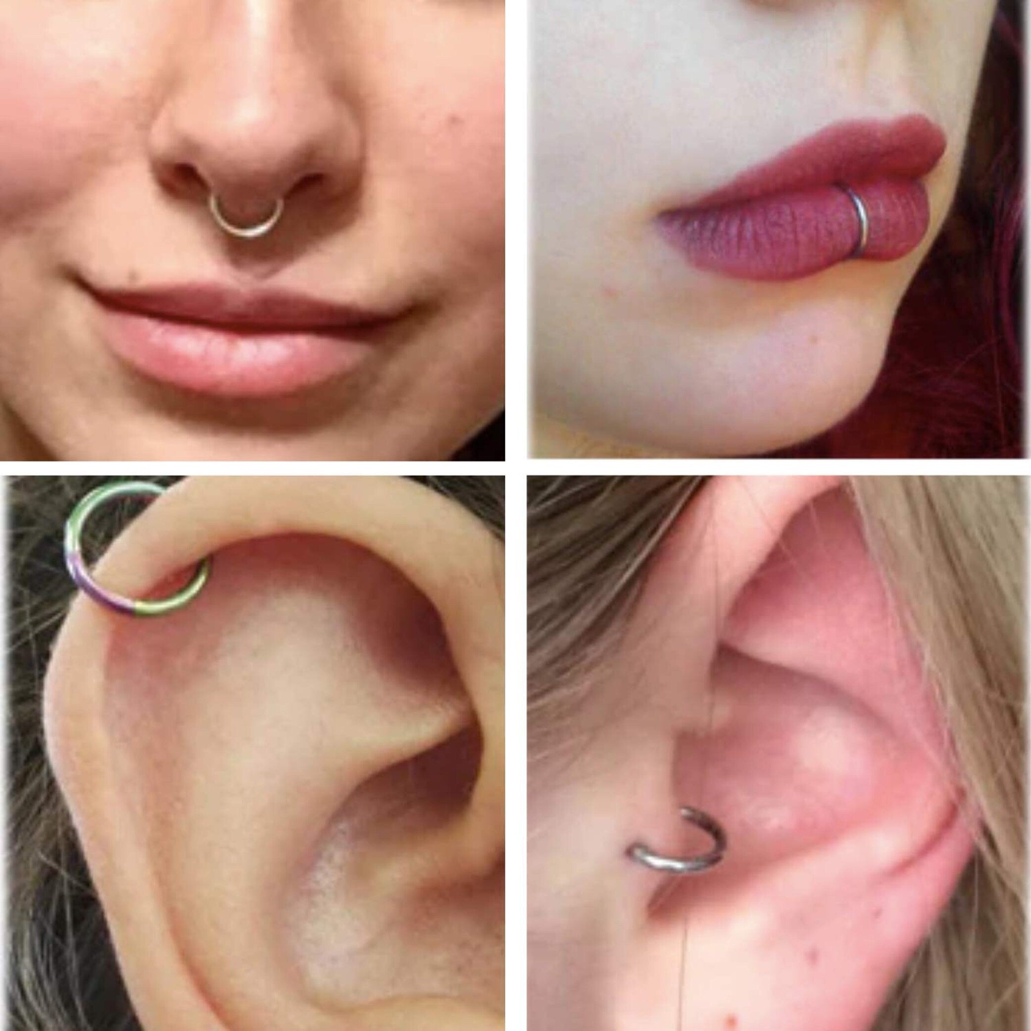 Titanium Clicker Hoops Earrings Nose Ring Color Septum Clicker Rin Silver Body Jewellery