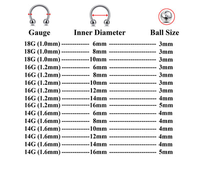 Circular Barbell, Septum Ring- Nose Ring with Gem Crystal Ball - Horseshoe Piercing for Tragus Helix Eyebrow ,Nipple Ear Piercings