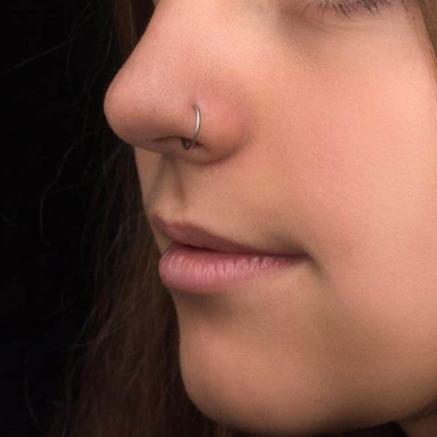 Titanium Nose Ring, Nose Hoop, Rook Ring - Thin Nose Piercing Open Ring 20g, 18g - Septum Ring, Nose Piercing, Dainty Ring, Helix Ring