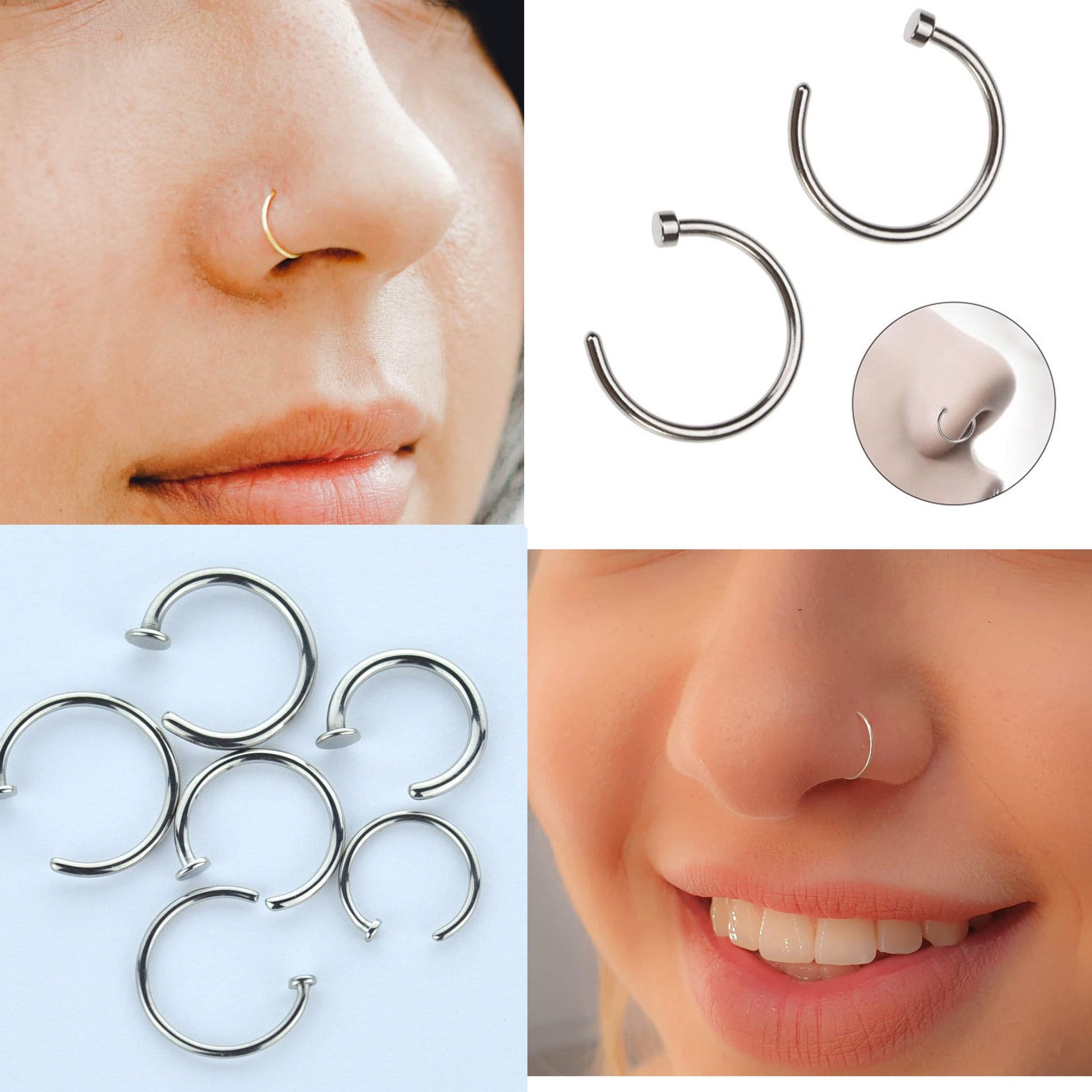 20g Orbit Nose Rings Orbital Conch Piercing Jewelry 2-Pack