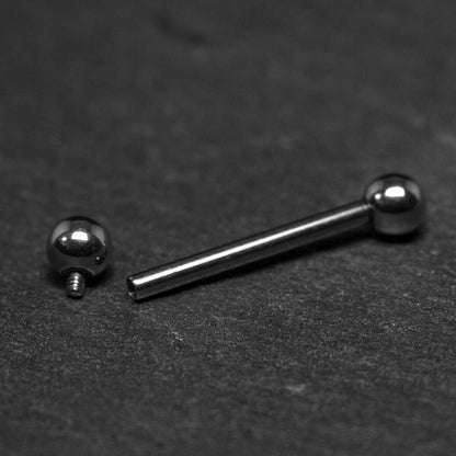 Titanium Barbell, Industrial Barbell - Internally Threaded Barbell Studs - Body Jewelry for Nipple, Tongue Bar, Nose Bridge,Eyebrow