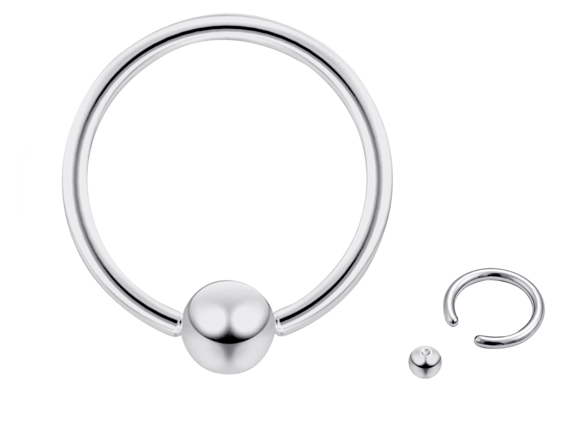 Titanium Ball Hoop Earrings, BCR/CBR Nose Ring - 18g 16g 14g Dainty Nose Ring Hoop, PA Ring Available in Many Colours Piercing for Ear, Nose