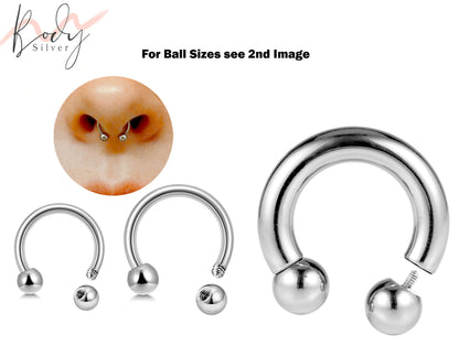 Lip Piercing, Nose Septum, Horseshoe Jewelry - CBB PA Ring, Piercing Jewelry for Tragus, Rook, Nipple, Snug, Helix, Daith, Cartilage