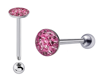 Barretta Per Piercing Alla Lingua In Titanio - Design A Stella, Filettatura Interna, 14G/1.6mm - Foto 4