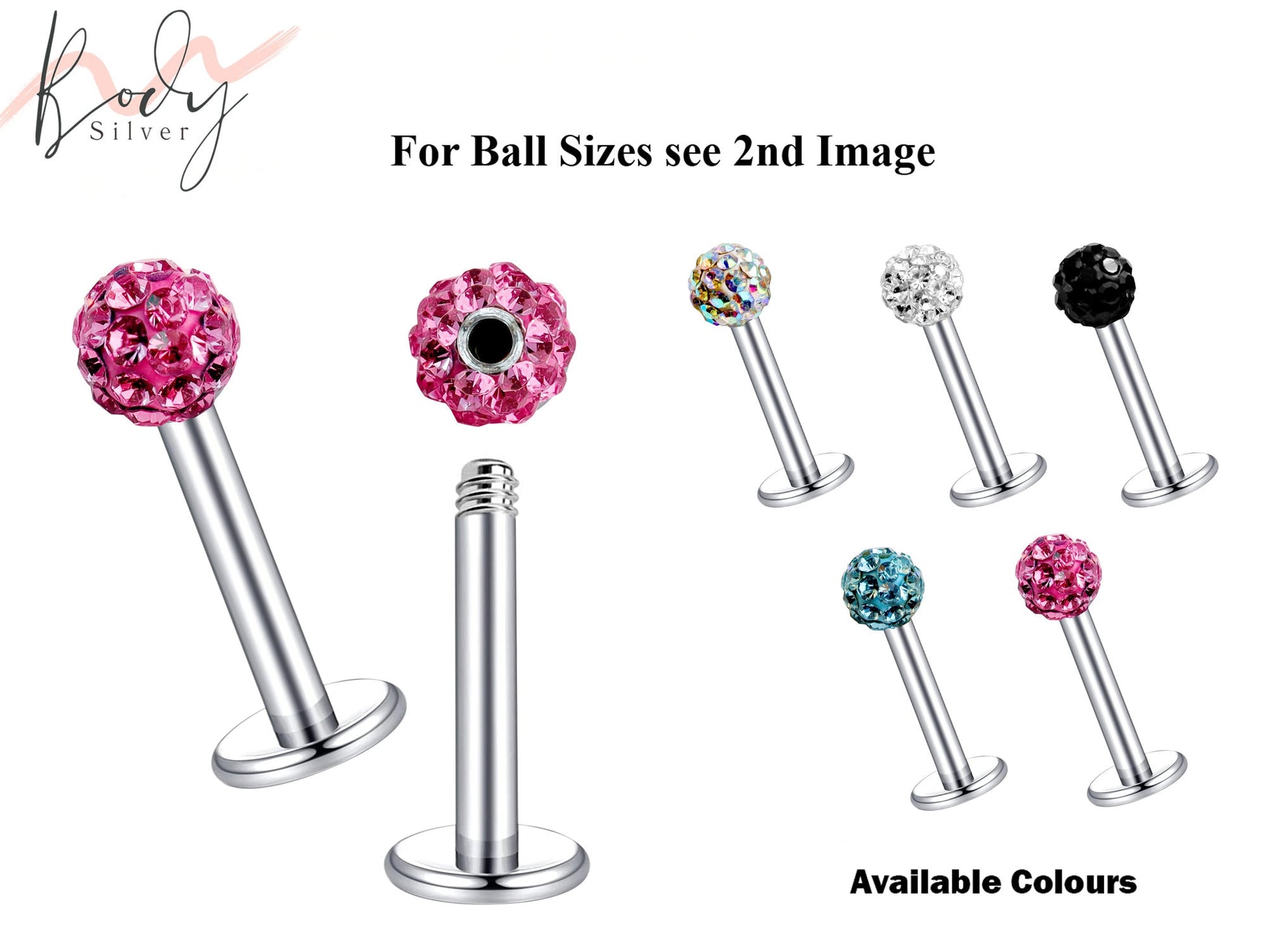 Tragus Earring, Flat Back Cartilage Earring with Ferido Ball Crystal Body Piercing for Monroe Lip Ring Side Labret Helix Rook Earring Stud