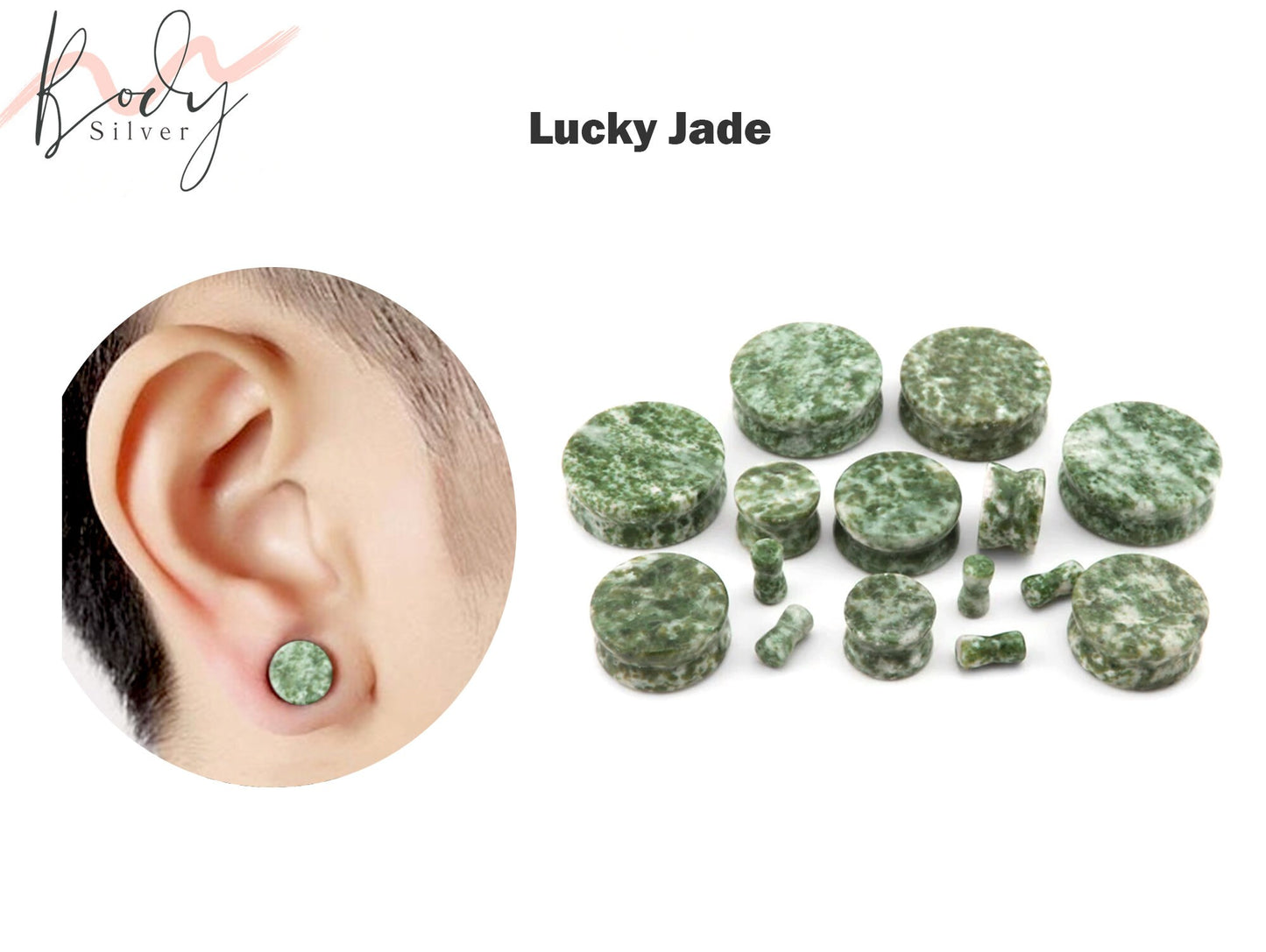 Ear Stone Plugs, Stone tunnels - 1 Pair (2pcs) of Ear Gauge Stretching kit made from natural stone minerals - tunnels and plugs 8g to 00g