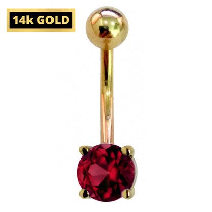 Elegant Solid 14K Gold Belly Button Rings with Highest Quality Crystals - Gold Body Jewellery for someone Special