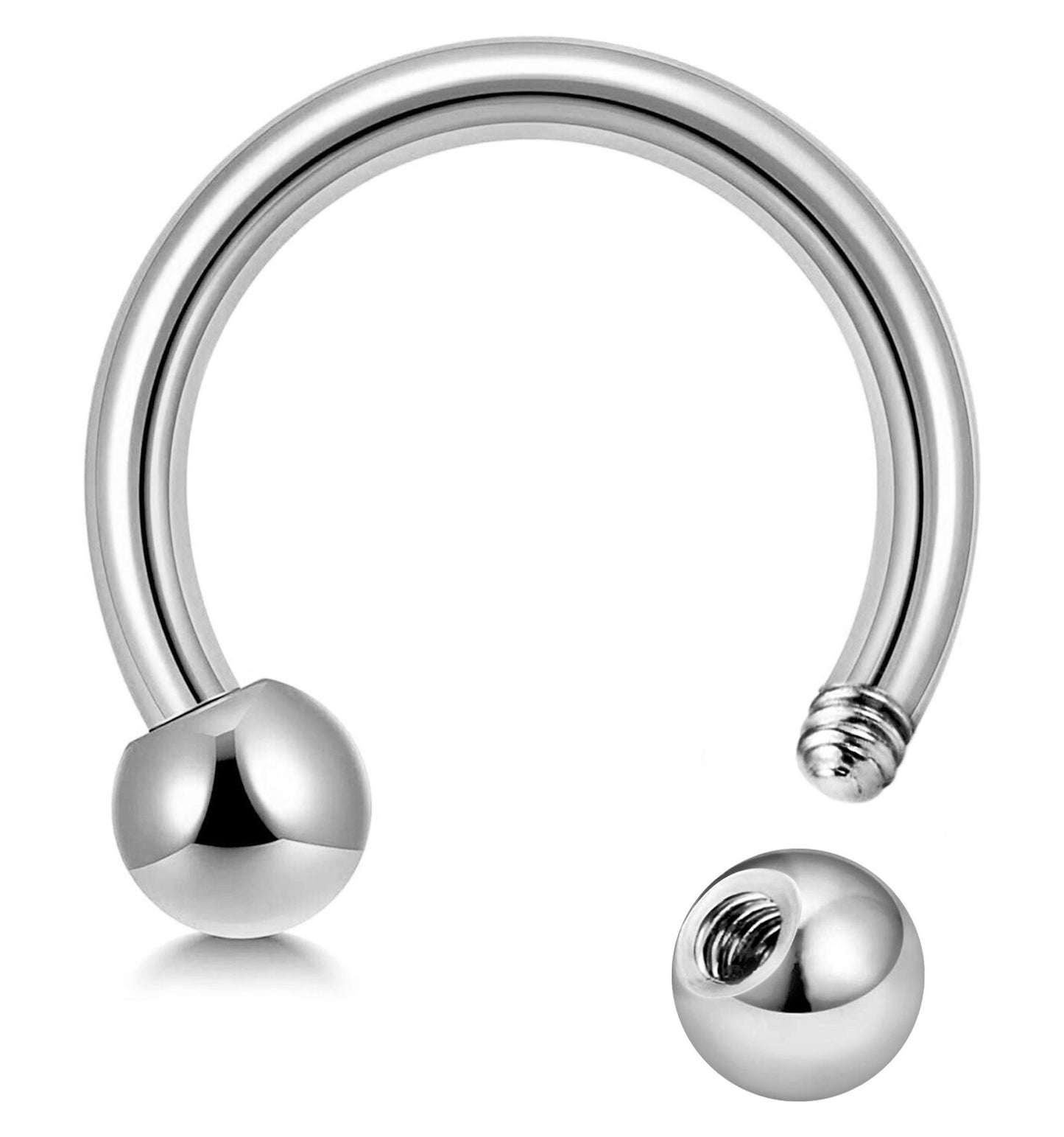 Titanium Nose Septum, Horseshoe Jewelry - CBB PA Ring, Piercing Jewelry for Tragus, Rook, Nipple, Snug, Helix, Daith, Cartilage