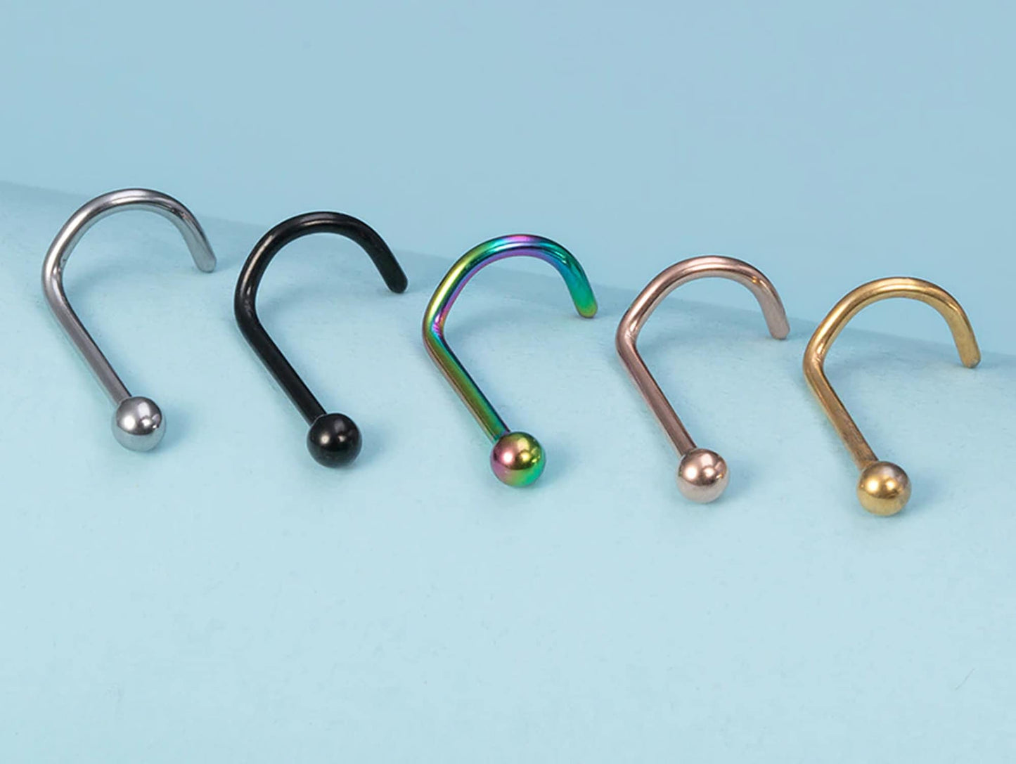 Titanium Nostril Screw, Nostril Stud Ball - Body Piercing 20g 18g 16g Nose Jewelry, Nose Pin, Nose Piercing, Indian Nose studs