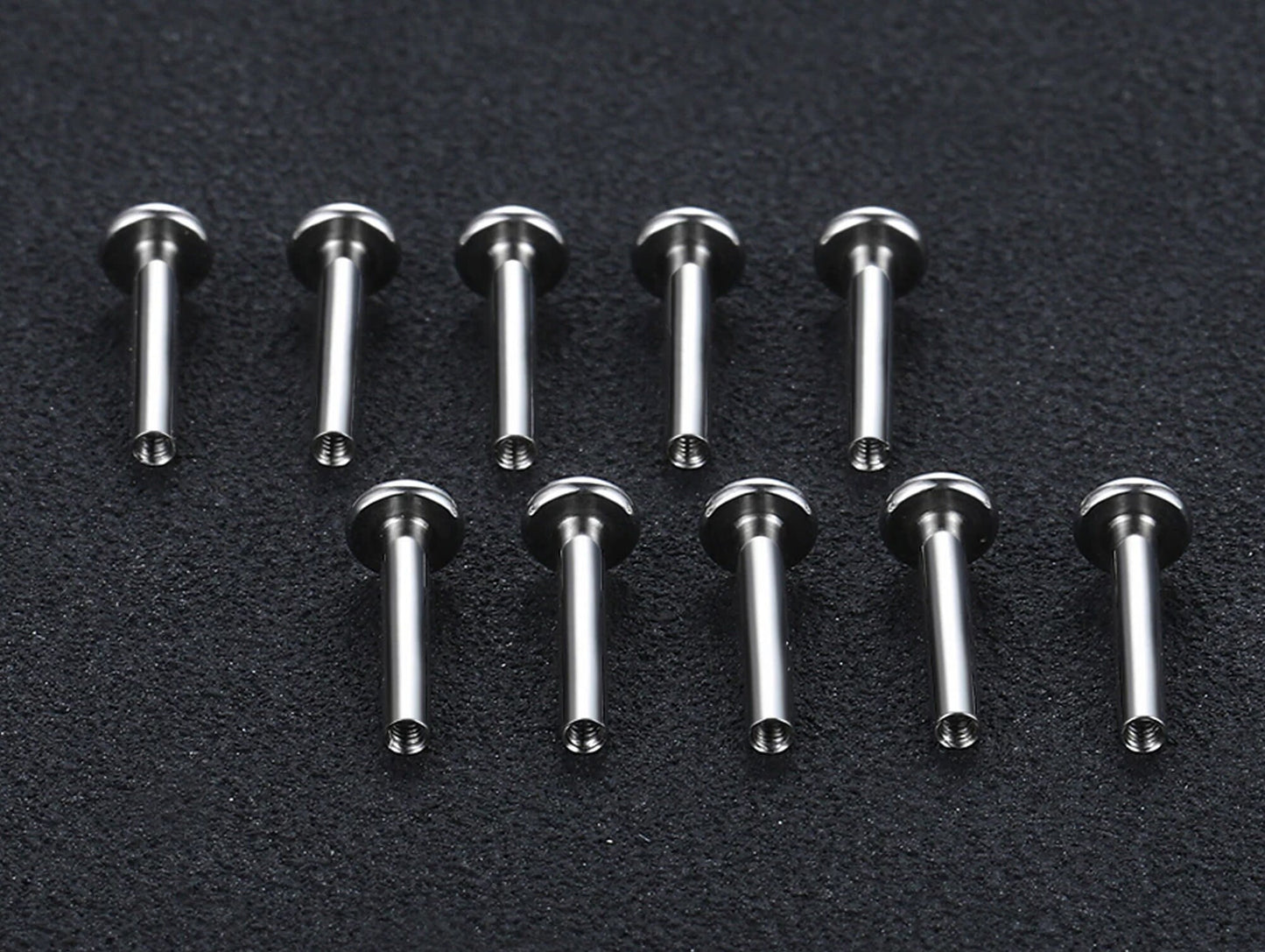 Titanium Flat Back Lip Labret Post Bar, Replacement Piercing Parts 16g Internal Piercing for Lip, Cartilage, Helix, Conch, Medusa, Tragus