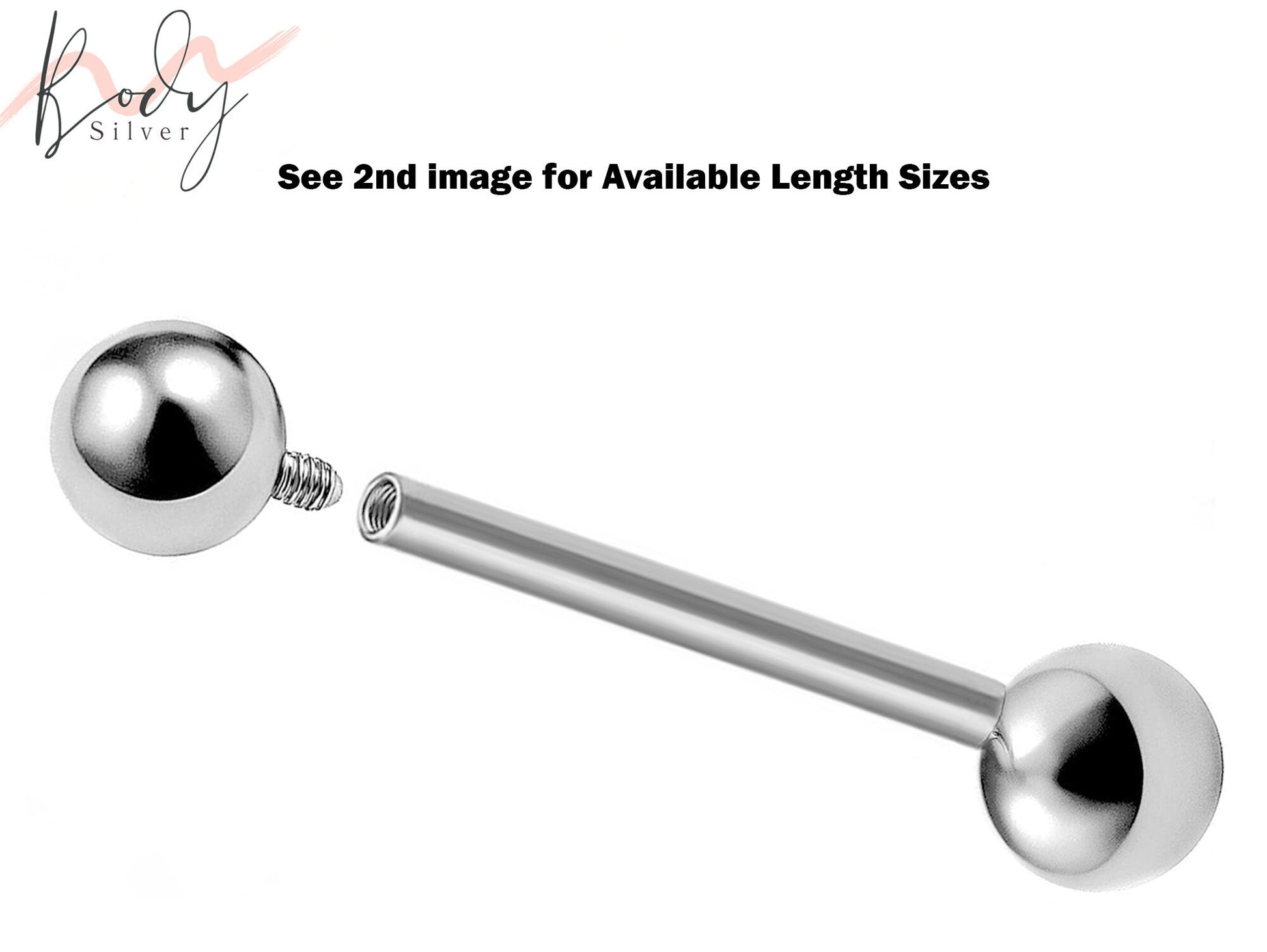 Piercing Barbell, Industrial Barbell - Internally Threaded Barbell Studs - Body Jewelry for Nipple, Tongue Bar, Nose Bridge, Eyebrow