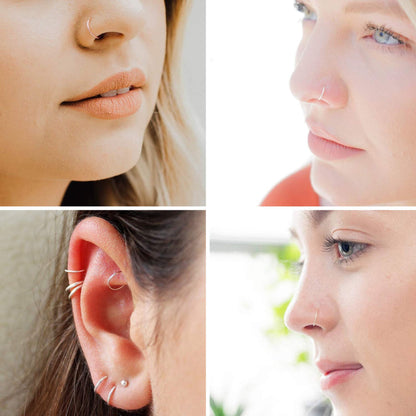 Nostril Jewelry, Nostril Ring - 18g 20g Piercing Hoops Nose Ring, Earring Hoop for Body Piercing - Circle Hoop Ring, Seamless Hoop 6 Colours