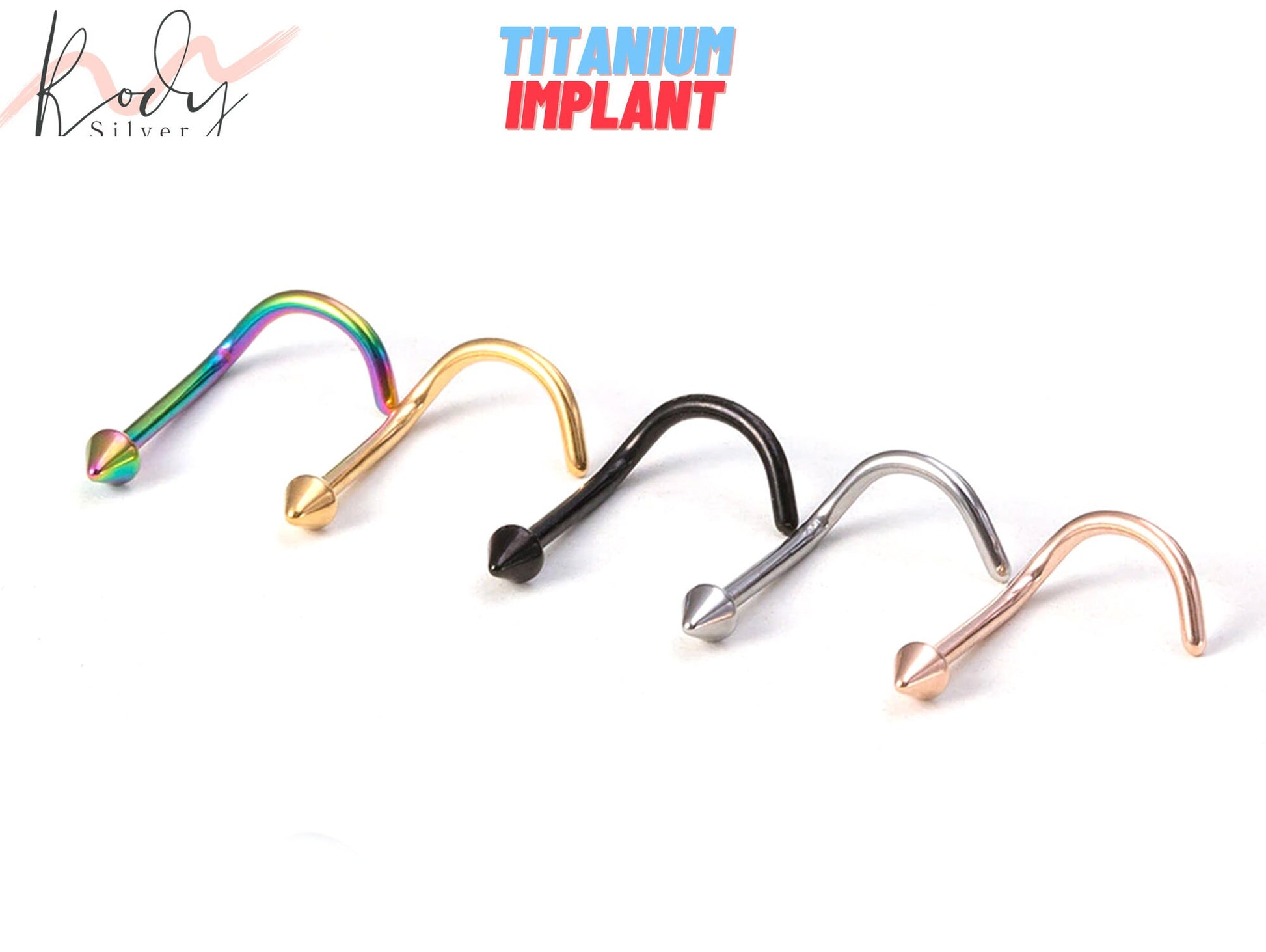 Titanium Spike Nostril Screw, Nostril Stud Cone - Body Piercing 20g 18g 16g Nose Jewelry, Nose Pin, Nose Piercing, Indian Nose studs