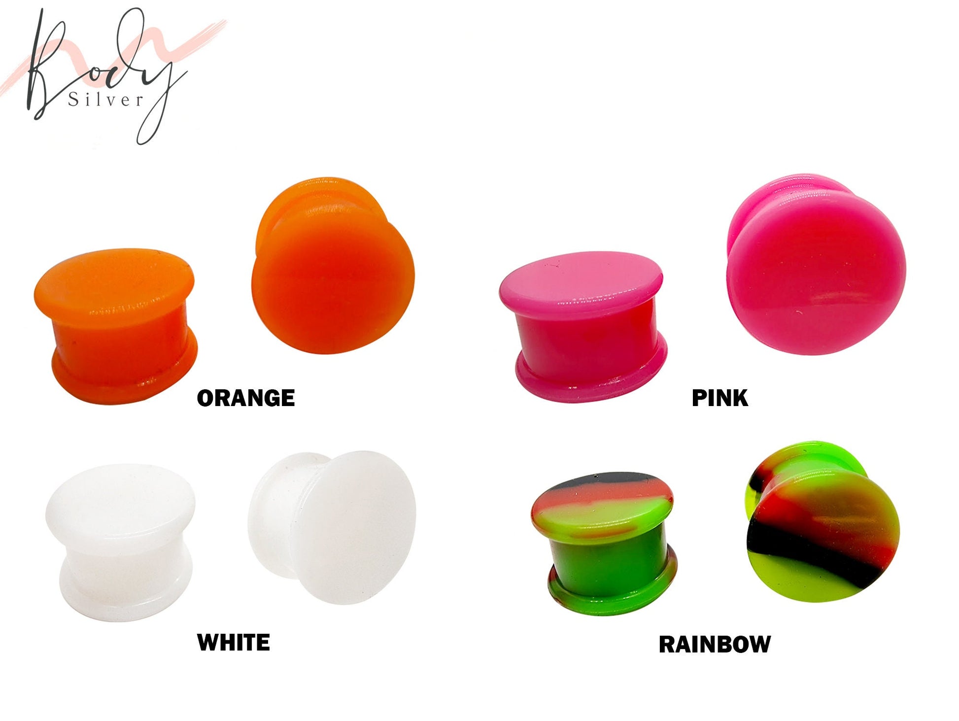 Silicone Ear Plugs Tunnel - Soild Color Soft and Flexible Ear Eyelets - Plugs Retainer Gauges - Flesh Tunnel Ear Stretcher 0G to" 9/16"