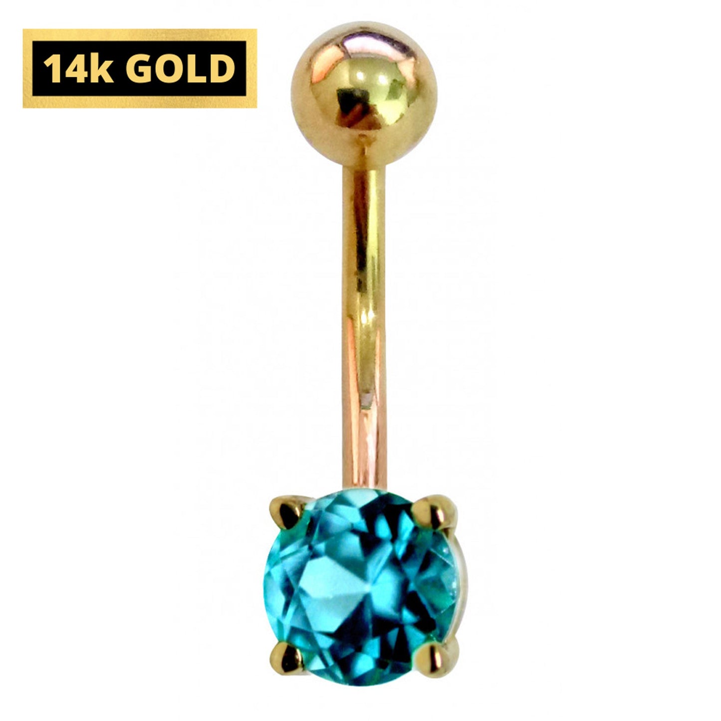 Elegant Solid 14K Gold Belly Button Rings with Highest Quality Crystals - Gold Body Jewellery for someone Special