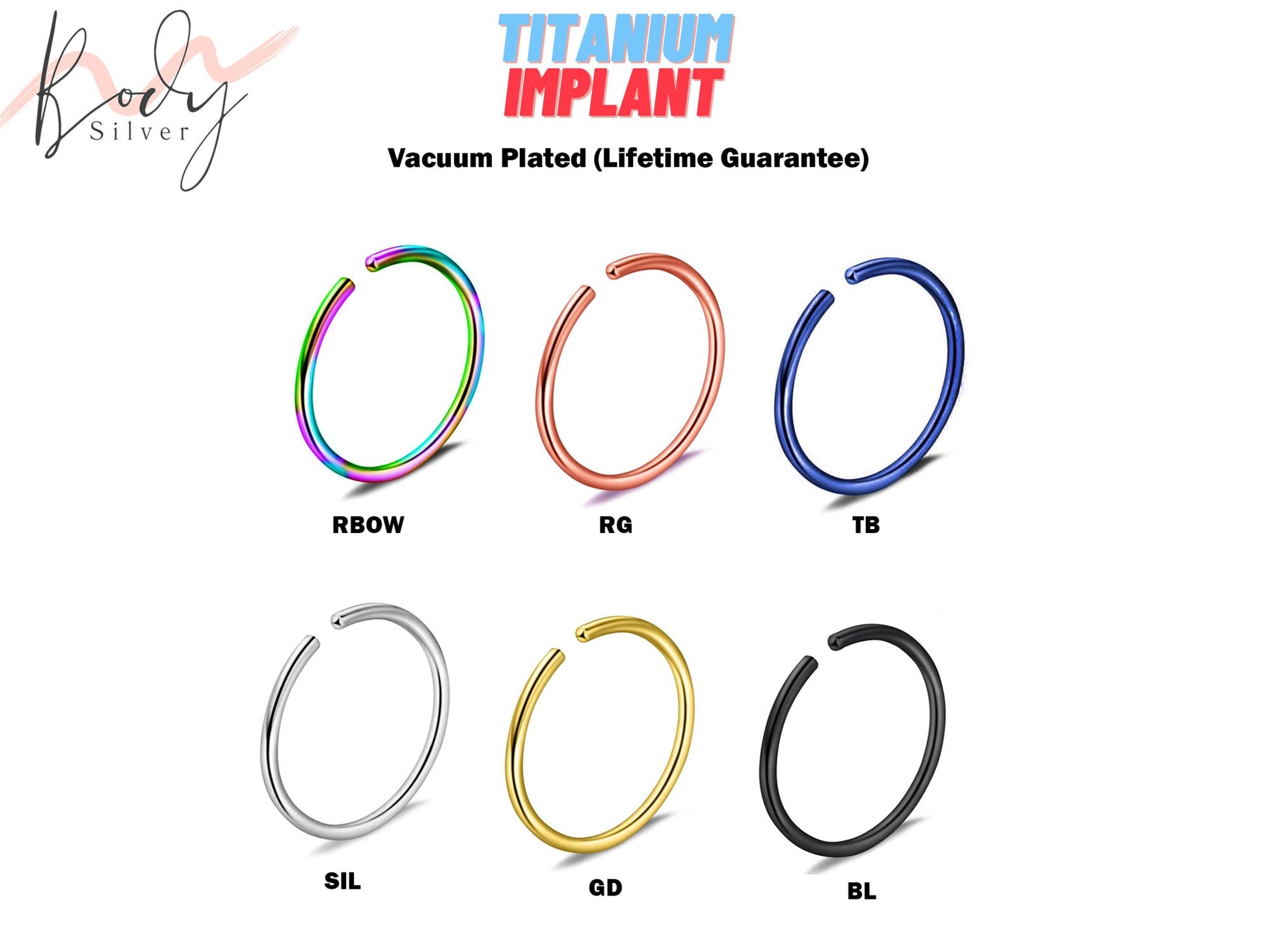 Titanium Nose Ring, Nose Hoop, Rook Ring - Thin Nose Piercing Open Ring 20g, 18g - Septum Ring, Nose Piercing, Dainty Ring, Helix Ring