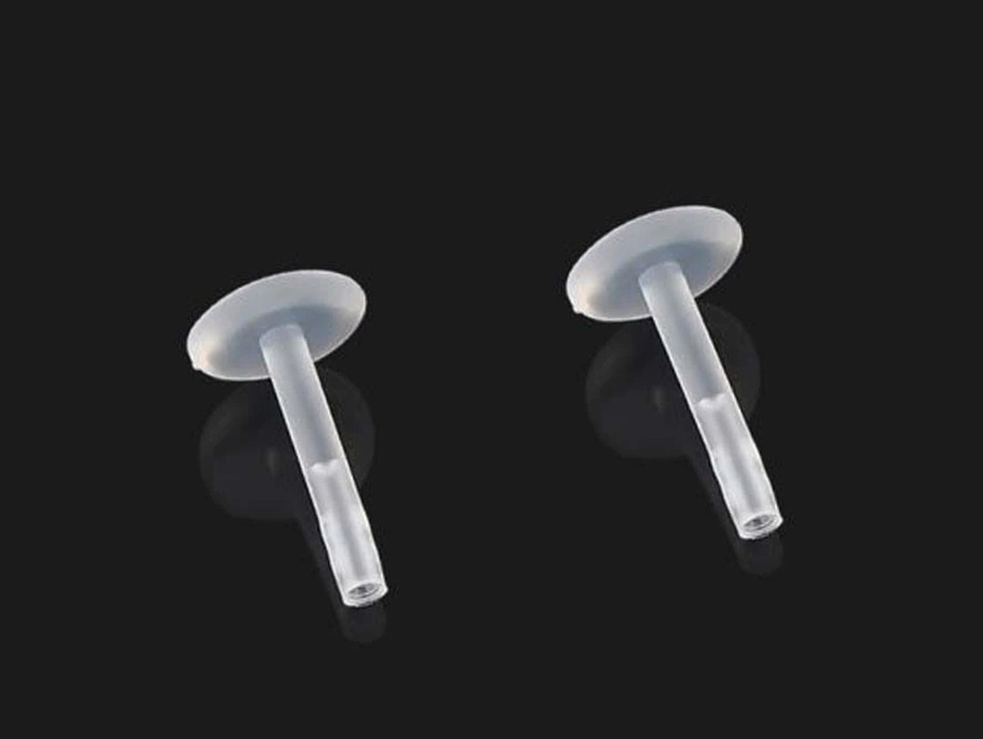 Bioflex Labret Internal Replacement Post Retainer - 16g Clear Flexible Internal Labret Stem Post for Cartilage Stud, Lip Piercing Retainer