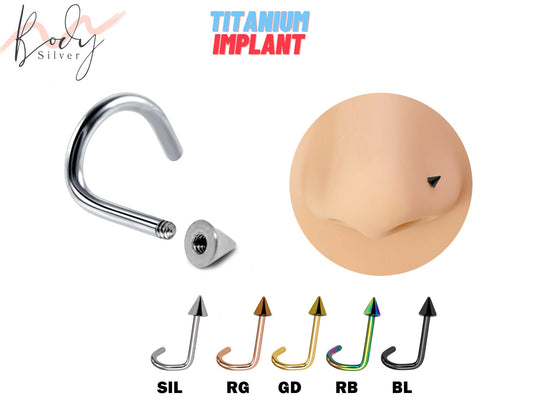 Titanium Spike Nostril Screw, Nostril Stud Cone - Body Piercing 20g 18g 16g Nose Jewelry, Nose Pin, Nose Piercing, Indian Nose studs