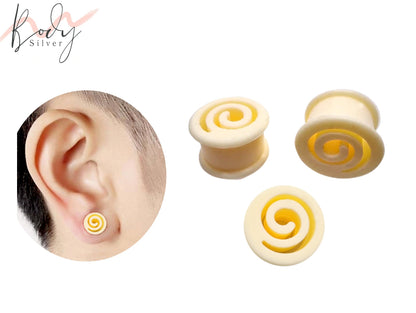 Silicone Flesh Tunnel Ear Plugs - Soft and Flexible Ear Eyelets with many Designs - Plugs Retainer Gauges 0G 00G 2G 1/2" 9/16"