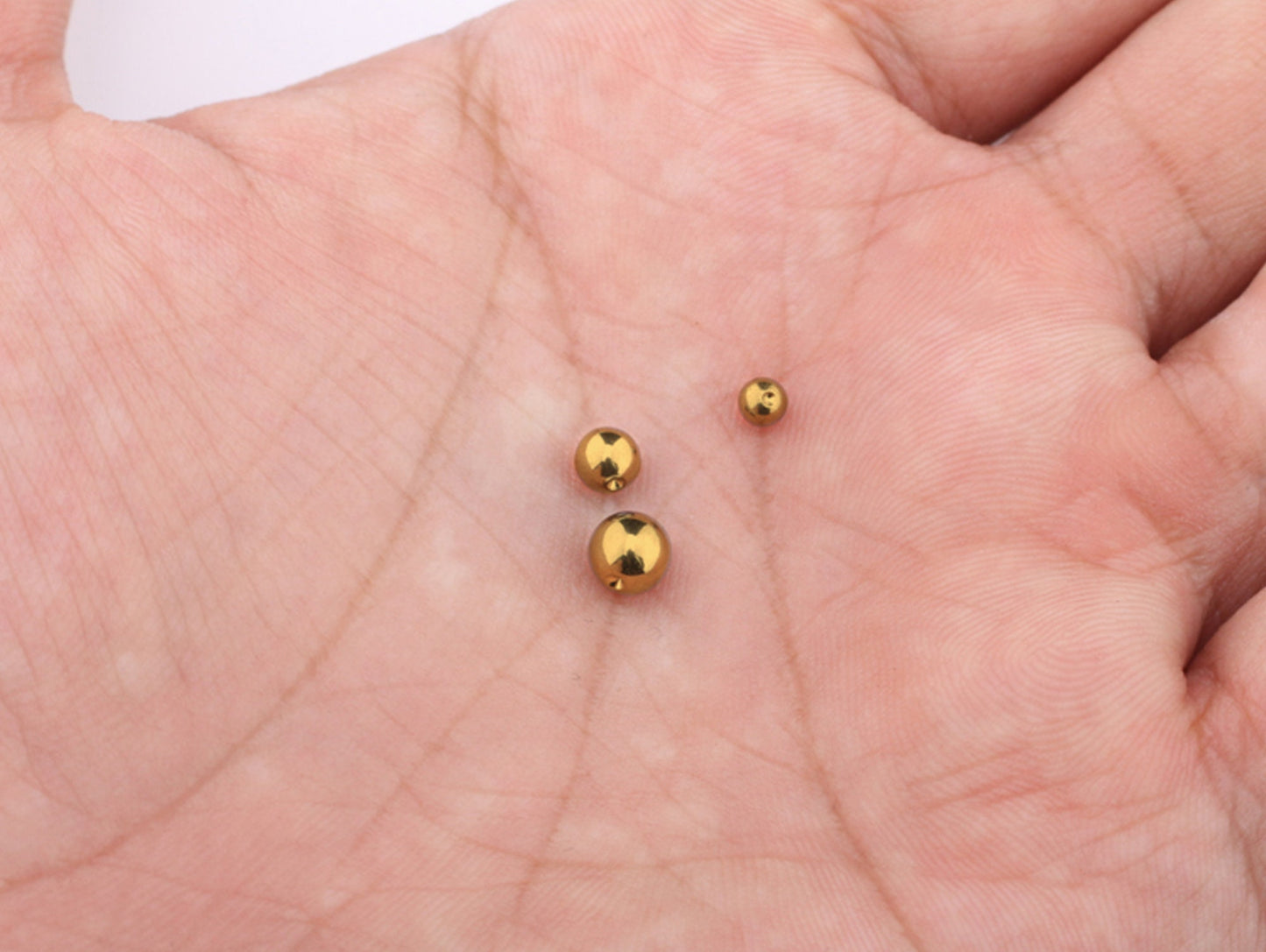 14K Solid Gold Dimple Captive Balls - Replacement, Loose Parts Piercing Jewelry for BCR, Ball Closure Ring, Captive Ring