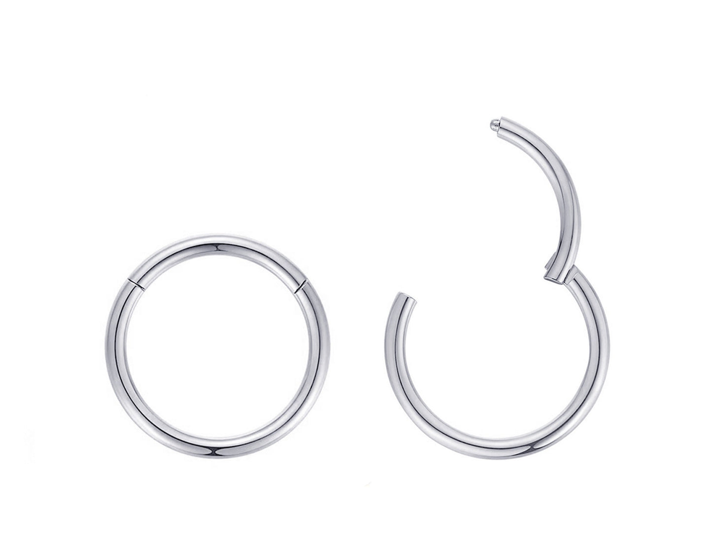 Clicker Hoops Earrings , Nose Ring - Color Septum Clicker Ring 8g 10g 12g14g 16g 18g 20g - Piercing for, Helix, Tragus, Cartilage piercing