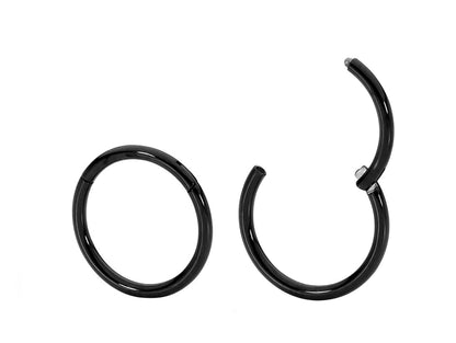 Titanium Clicker Hoops Earrings , Nose Ring - Color Septum Clicker Ring 8g 10g 12g 14g 16g 18g 20g - Piercing for, Helix, Tragus, Cartilage