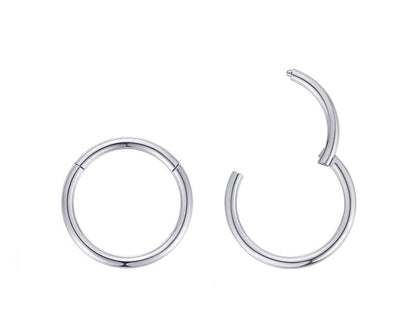 Titanium Clicker Hoops Earrings , Nose Ring - Color Septum Clicker Ring 8g 10g 12g 14g 16g 18g 20g - Piercing for, Helix, Tragus, Cartilage