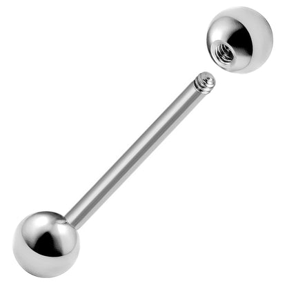 Titanium Tongue Ring, Straight Barbell - Barbell Studs. Body Jewelry Barbells, Daith, Tragus, Helix, Nipple Bar, Conch