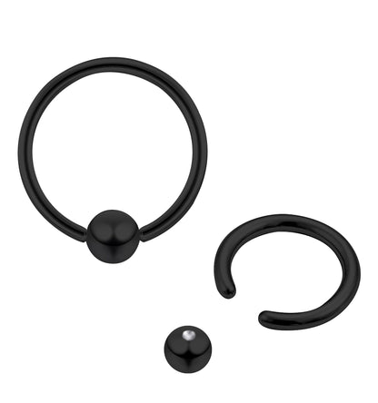 Captive Bead Ring, Ball Hoops Septum Ring - Surgical Steel 316L Ball Closure Ring Body Piercing for Ear Tragus, Helix Earring Stud ,Daith