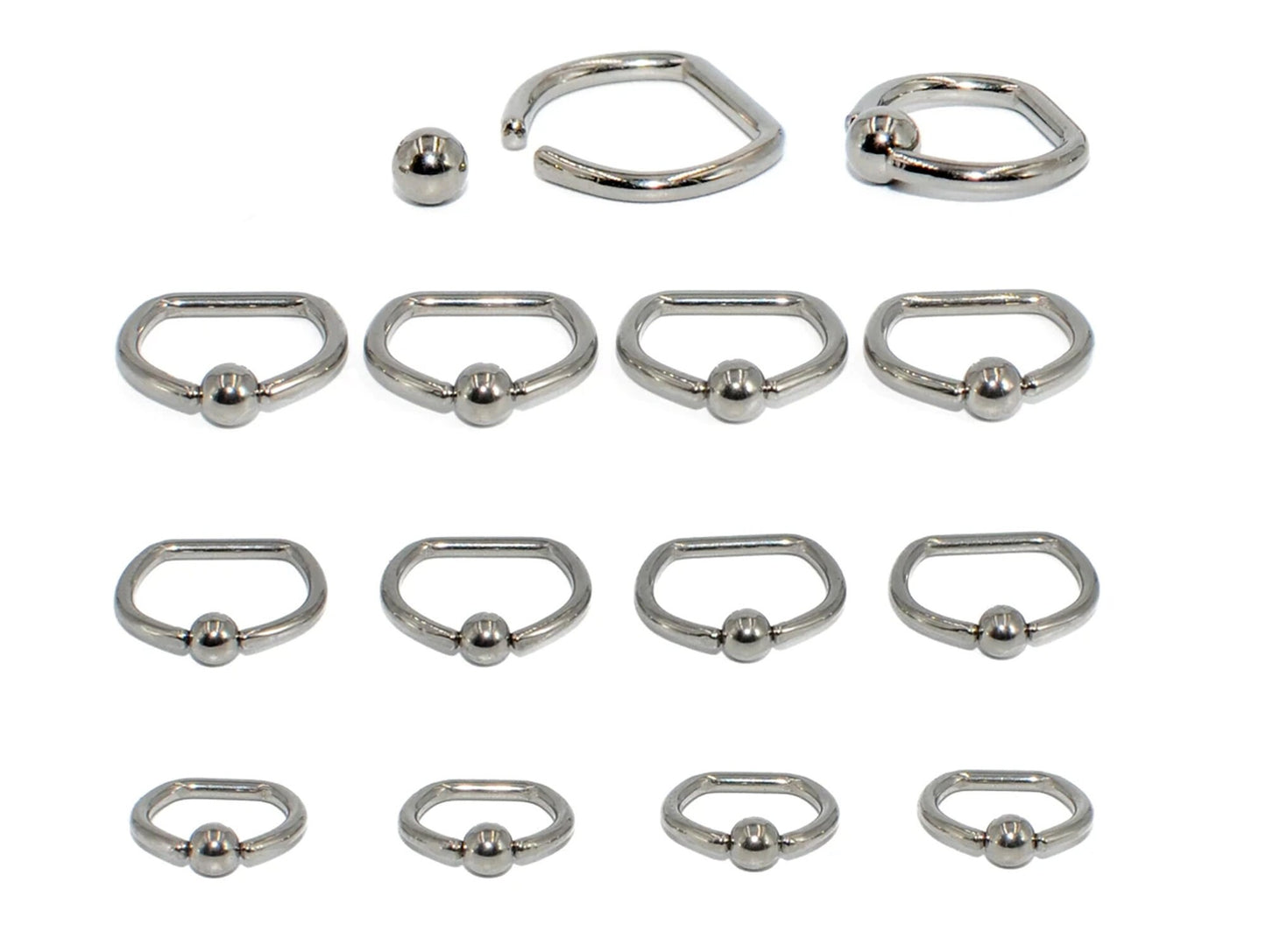 Nipple Jewelry D-Ring Piercing - 2pcs Titanium Nipple Piercing Ring Body Piercing also for Septum Nose Ring