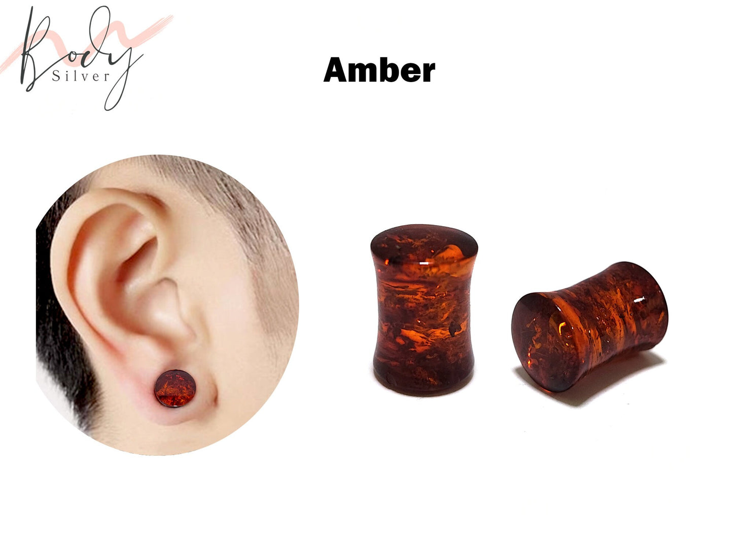 Stone Plugs, Stone tunnels - 1 Pair (2pcs) of Ear Gauge Stretching kit made from natural stone minerals - tunnels and plugs 8g to 00g