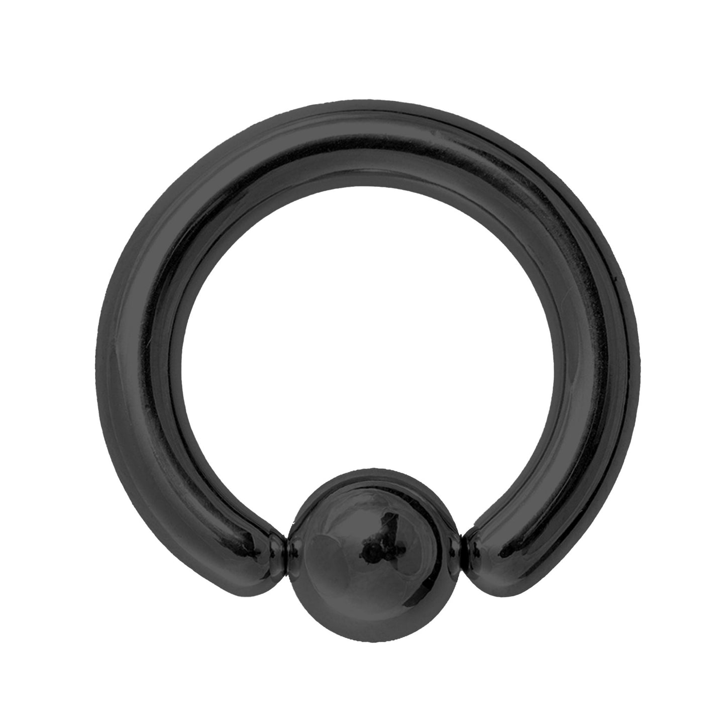 Black Ball Hoop Earrings, BCR/CBR Nose Ring - 18g to 00g Big Gauges with Spring Ball Dainty Nose Ring Hoop, PA Ring - Piercing for Ear, Nose