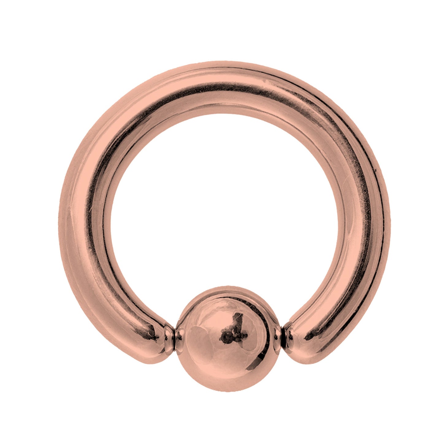 Rose Gold Ball Hoop Earrings, BCR/CBR Nose Ring - 18g to 00g Big Gauges with Spring Ball Nose Ring Hoop, PA Ring - Piercing for Ear, Nose