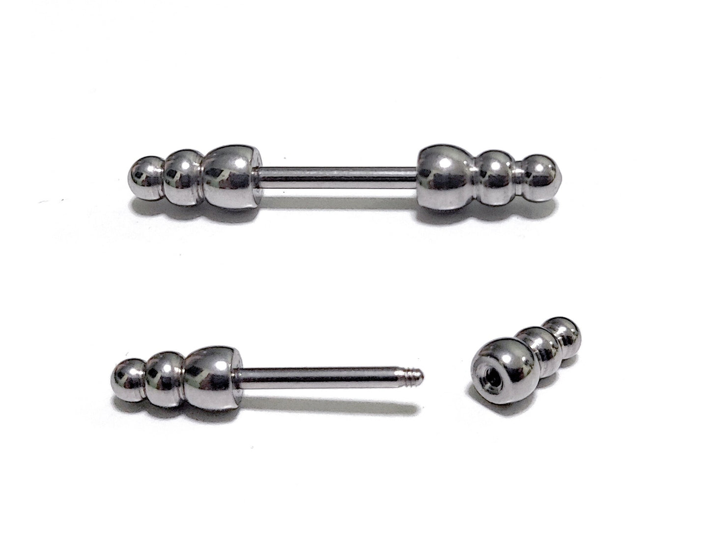 Barbell Piercing with Unique Style Spike Ring - 14G Titanium Straight Bar Piercing for Nipple, Industrial Barbell, Ear Piercing, Nose Bridge