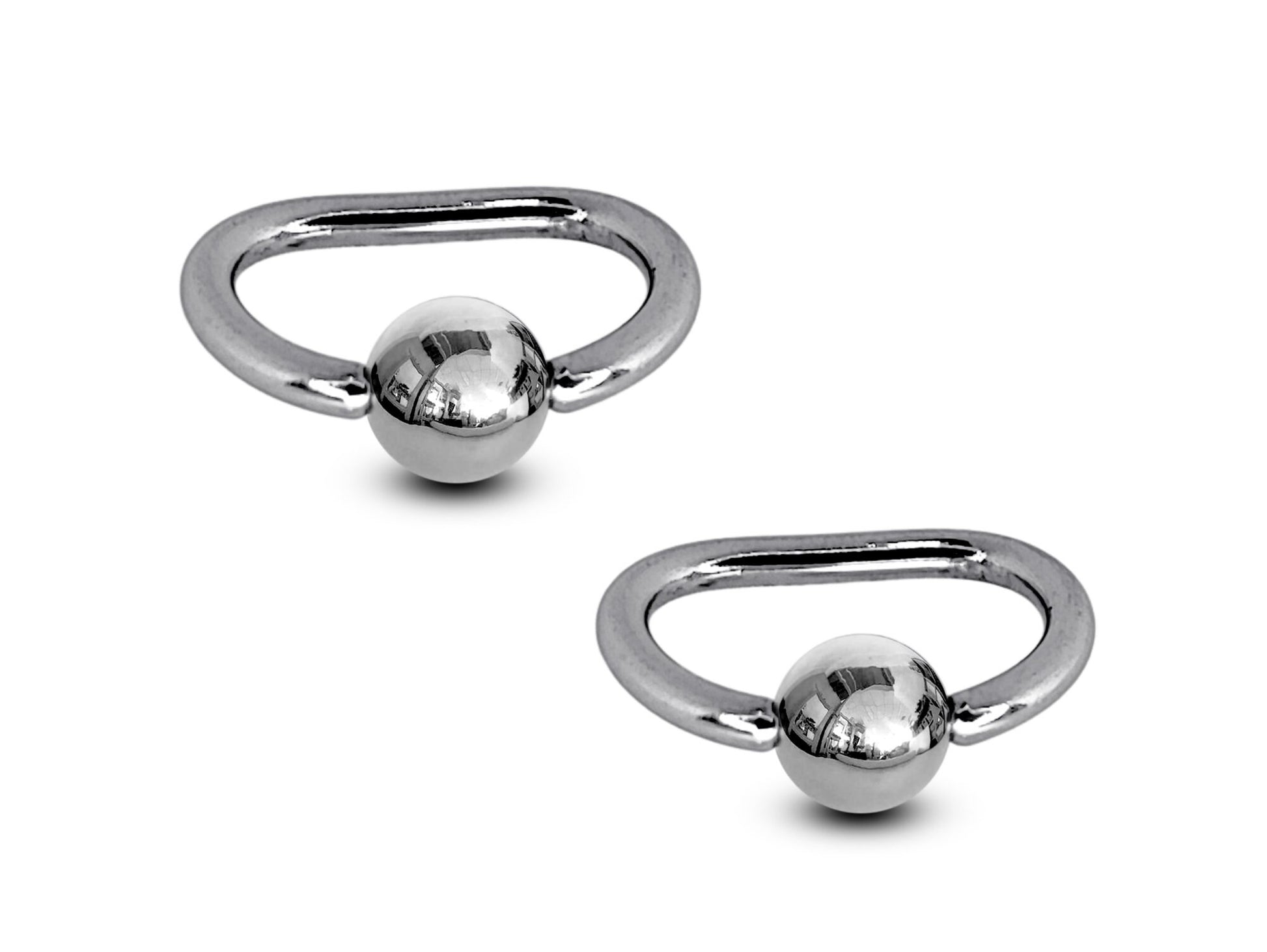 Nipple Jewelry D-Ring Piercing - 2pcs Titanium Nipple Piercing Ring Body Piercing also for Septum Nose Ring