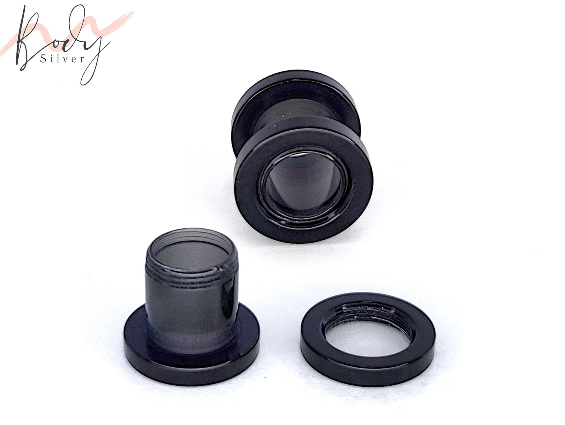 Flesh Tunnel Acrylic UV Transparent Black Ear Plugs, Ear Gauges for Ear Tunnels, Stretchers Earrings size 8G 6G 4G 2G 0G 00G