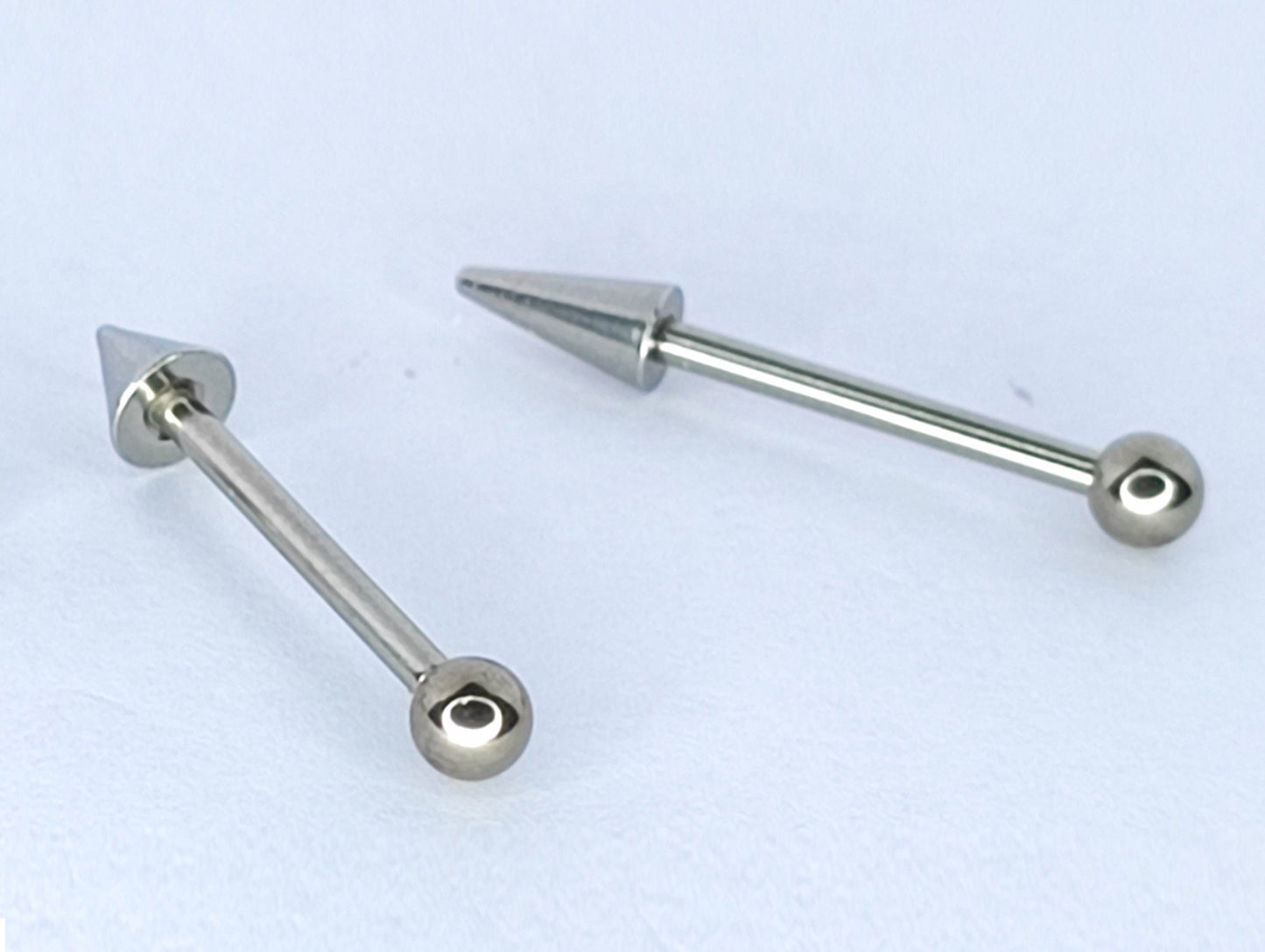 Titanium Spike Barbell Piercing for Nipple Bar, Helix Earring, Industrial Piercing Spike/Cone with Ball - Choose Spike Size in the Option