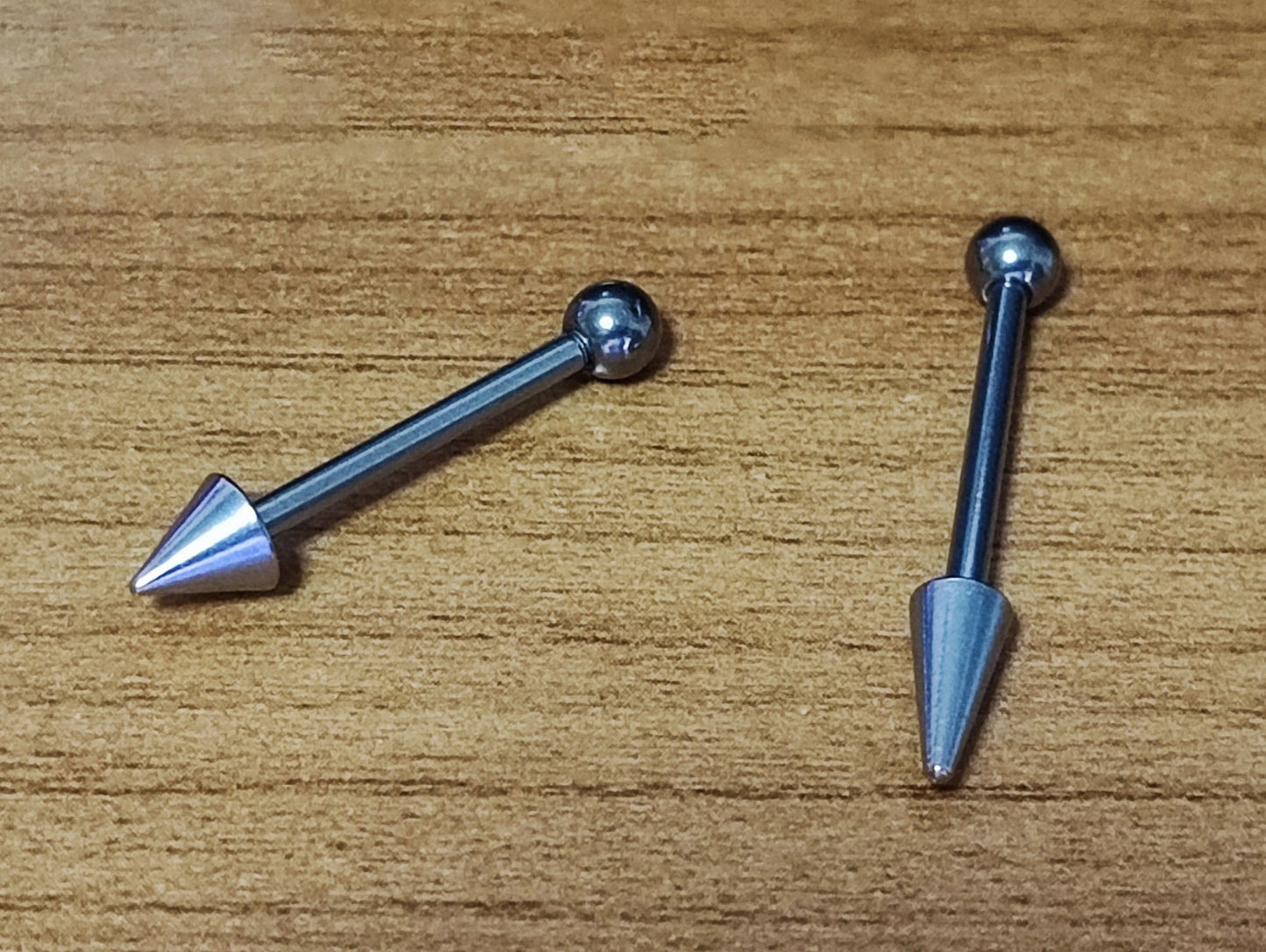 Titanium Spike Barbell Piercing for Nipple Bar, Helix Earring, Industrial Piercing Spike/Cone with Ball - Choose Spike Size in the Option