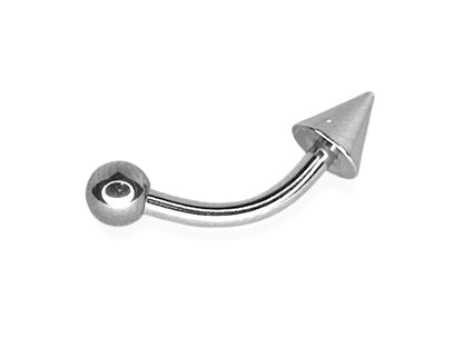 Titanium Spike Curved Barbell Piercing Vertical Labret Jewelry for Lip Piercing Spike/Cone with Ball - Choose Spike Size in the Option