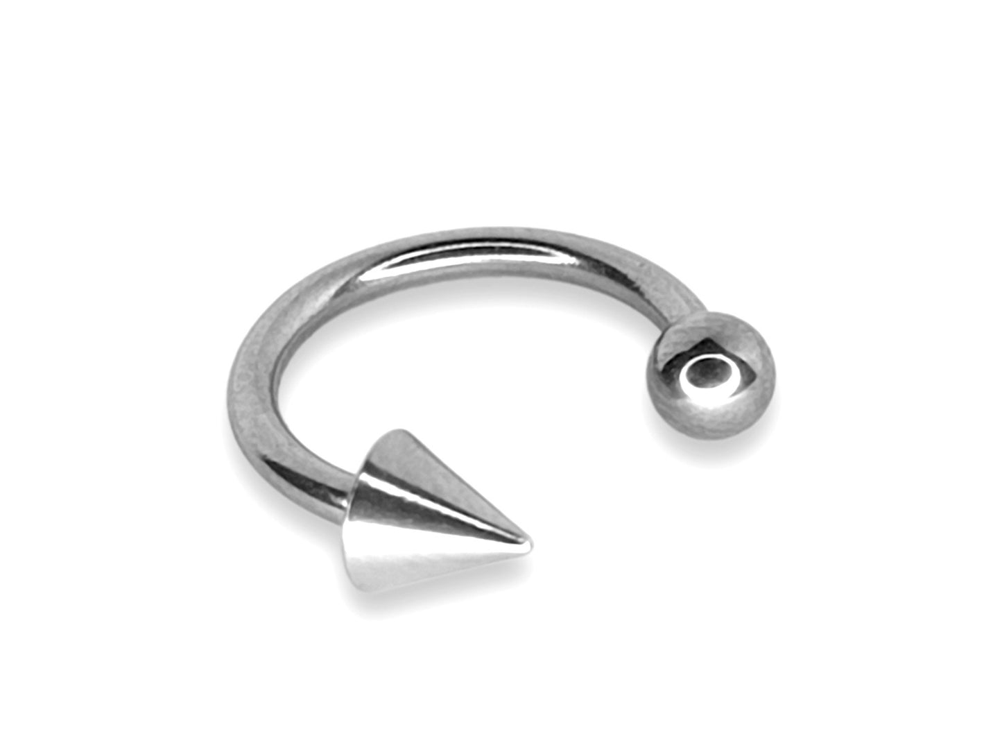 Titanium Spike Horseshoe Barbell Piercing for Nose Septum Ring, Lip Ring, Helix Ring Spike/Cone with Ball - Choose Spike Size in the Option