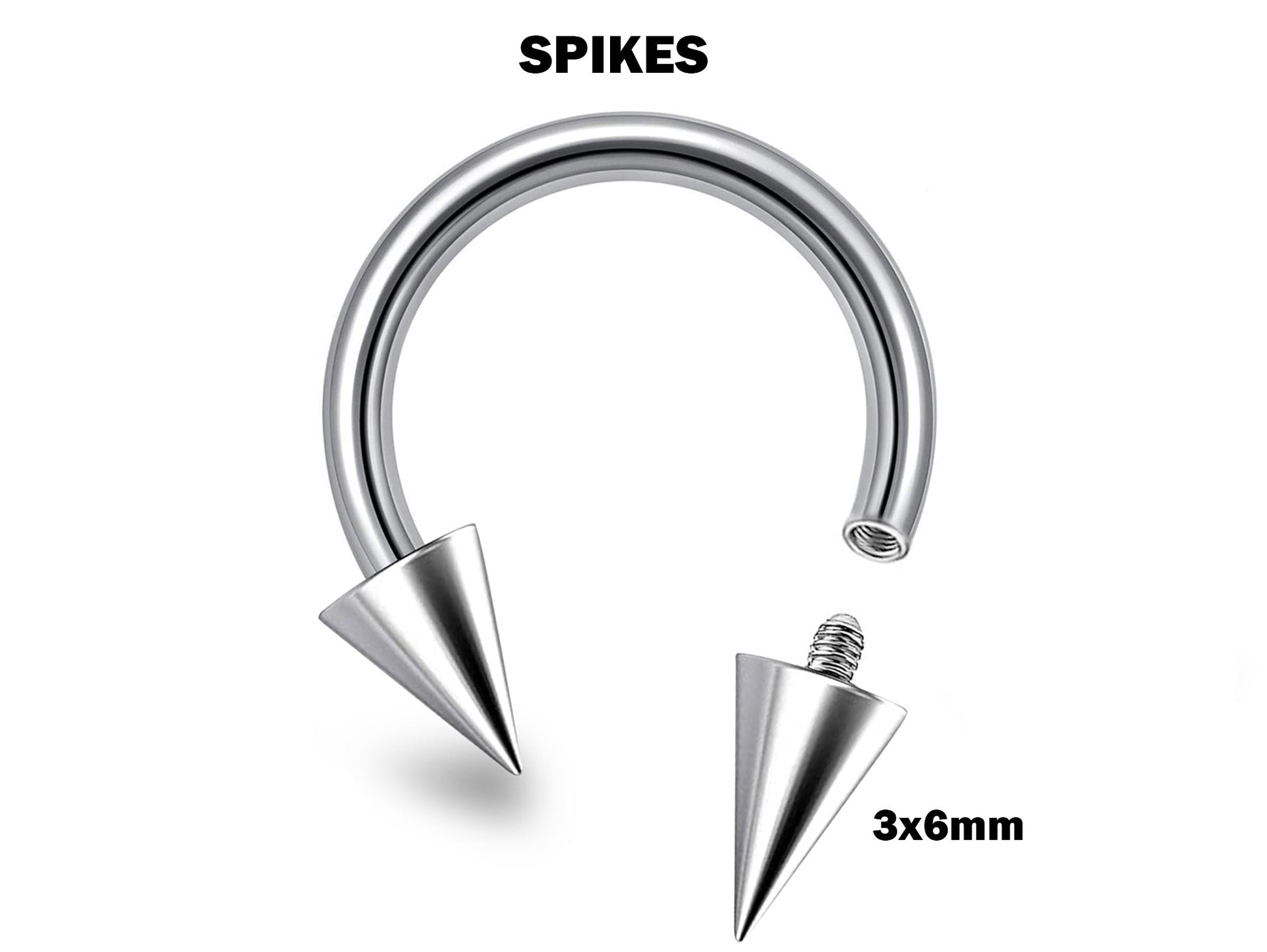 Titanium Internal Threading Ball/Cone/Spike Septum Jewelry, Circular Barbell Septum Ring 16G to 00G Horseshoe Barbell Lip Jewelry Helix Ring