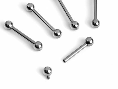 Spike Industrial Piercing, Industrial Jewelry - Titanium Internally Threaded Barbell Earrings, Helix Barbell 16G 14G Ball/Cone/Spike