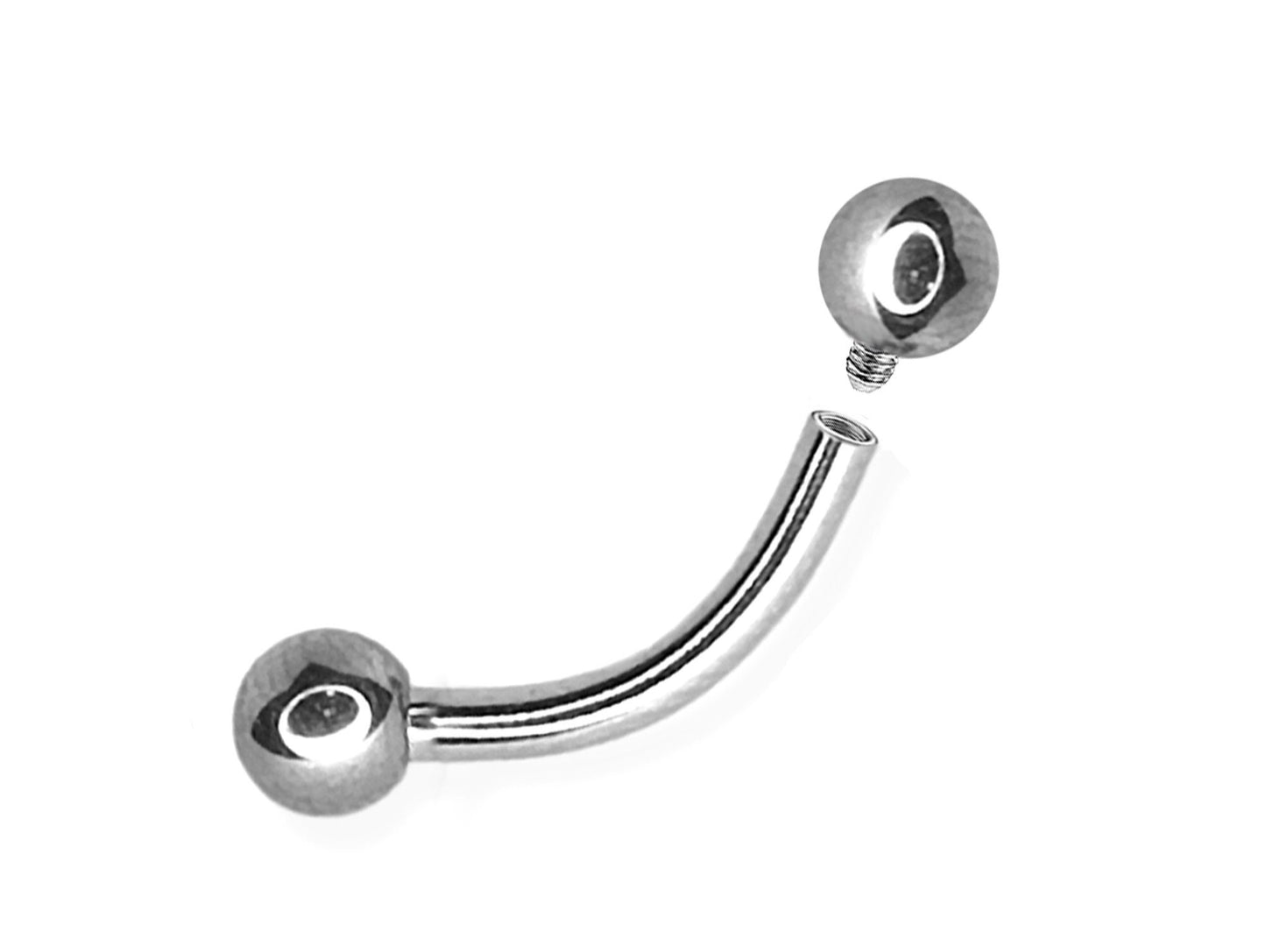 Titanium Eyebrow Piercing Curved Barbell - 16G 14G Internally Threaded Eyebrow Jewelry, Anti Eyebrow - Piercing Combination