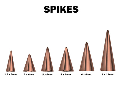 Rose Gold Spike Nipple Piercing Jewelry Barbell - Titanium Barbell Piercing 18G 16G 14G Cone Barbell Stud, Nipple jewelry 1 piece each order