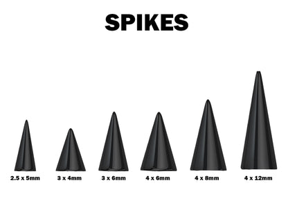 Black Spike Nipple Piercing Jewelry Barbell - Titanium Barbell Piercing 18G 16G 14G Cone Barbell Stud, Nipple jewelry 1 piece each order