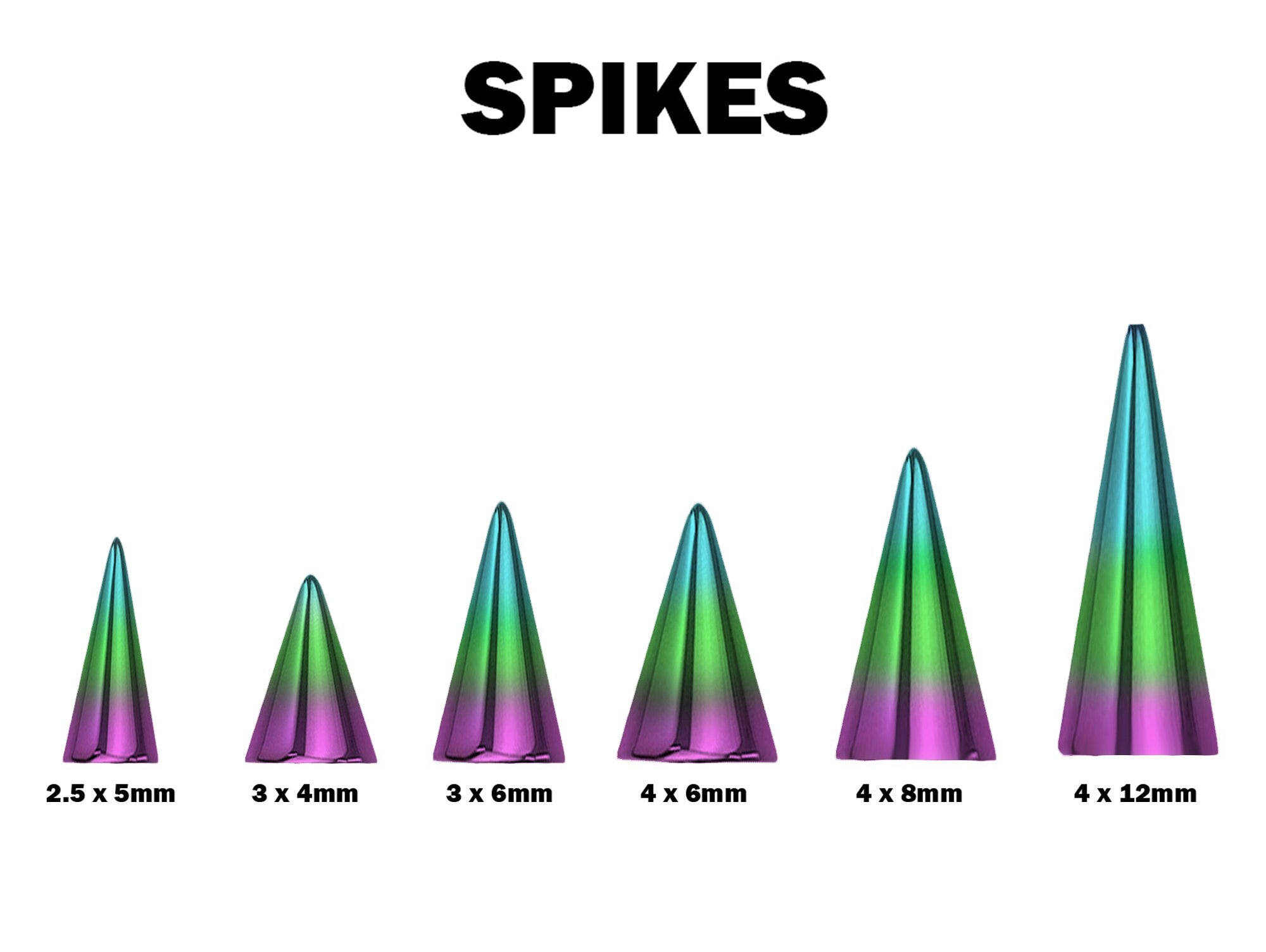 Rainbow Spike Lip Ring Lip Jewelry 16G 14G Titanium Spiral Body Piercing for Lip Piercing and Helix Ring Custom Spike size Cone 2.5x2.5mm 16G