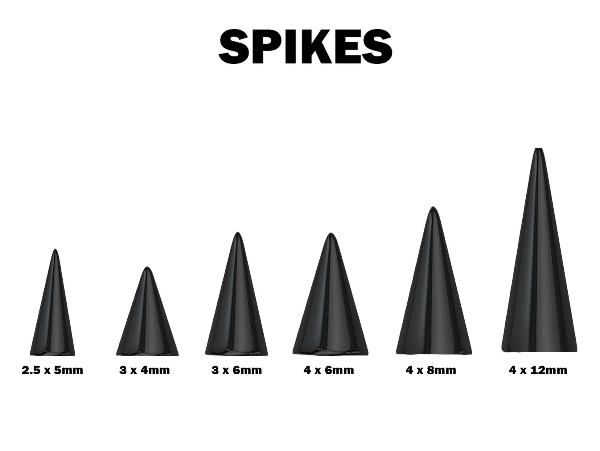 Black Spike Lip Piercing, Nose Ring CBB - Choose Cone / Spike Size for Piercing Stud - Body Piercing 18G 16G 14G