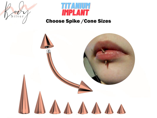 Titanium Spike Rosegold Vertical Labret Jewellery Body Piercing Lip Jewelry Lip Ring with Custom Spike Sizes