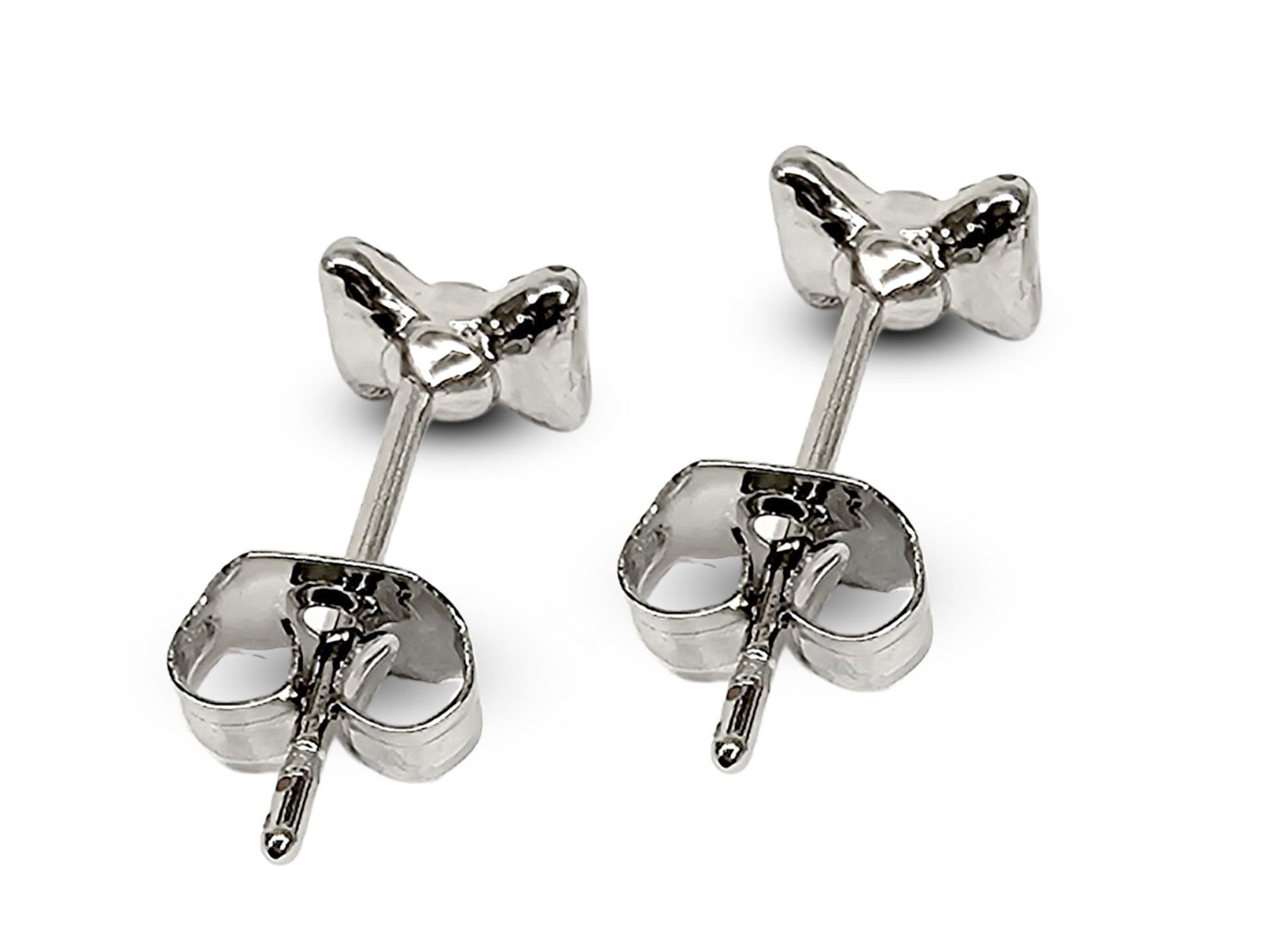 Butterfly Bow Shape Stud Earrings with CZ Crystals - Cute Earrings Gift for Her - Packed in a Gift Box